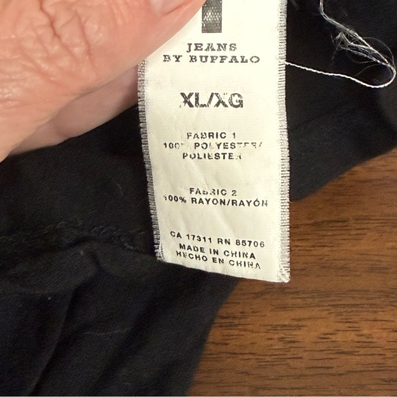 Jeans by Buffalo Floral Tunic Top XL Black Sheer Long Sleeve Boho Chic - Picture 6 of 8